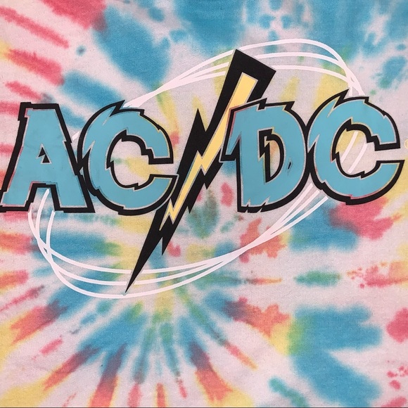 AC/DC | Tops | Acdc Pink Blue Yellow White Tie Dye Hoodie | Poshmark